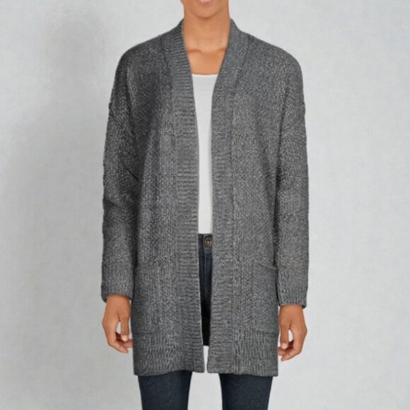 All Saints heavy knit open front cardigan grey women's size M - Picture 1 of 10